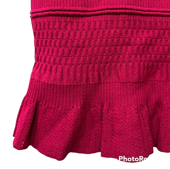 Michael Kors Ribbed Stretch Pencil Skirt Ruffled Hem Azalea Sz Small - Picture 5 of 14